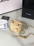 CC MINI 11 VANITY CHAIN IN DARK CREAM CALFSKIN GOLD HARDWARE - Image 9