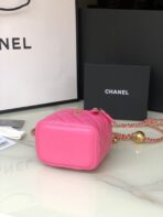 CC MINI 11 VANITY CHAIN IN BRIGHT PINK CALFSKIN GOLD HARDWARE - Image 6