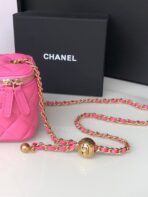 CC MINI 11 VANITY CHAIN IN BRIGHT PINK CALFSKIN GOLD HARDWARE - Image 10