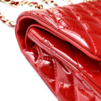 FLAP BAG MEDIUM 25CM RED PATENT CALFSKIN GOLD HARDWARE - Image 3