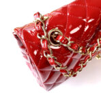 FLAP BAG MEDIUM 25CM RED PATENT CALFSKIN GOLD HARDWARE - Image 6