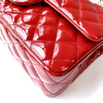 FLAP BAG MEDIUM 25CM RED PATENT CALFSKIN GOLD HARDWARE - Image 7