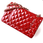 FLAP BAG MEDIUM 25CM RED PATENT CALFSKIN GOLD HARDWARE - Image 10