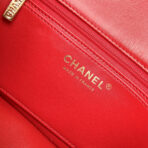 MINI RECTANGLE FLAP BAG 20CM RED LAMBSKIN GOLD HARDWARE - Image 8