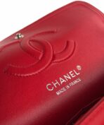 FLAP BAG MEDIUM 25CM RED PATENT CALFSKIN SILVER HARDWARE - Image 6
