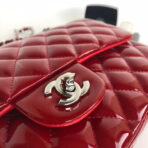 FLAP BAG MEDIUM 25CM RED PATENT CALFSKIN SILVER HARDWARE - Image 7