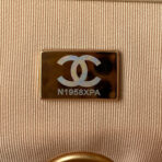 CC LARGE 30 FLAP BAG IN BEIGE CREAM LAMBSKIN - Image 7