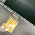 KELLY MINI 20 BAG IN BLACK SMOOTH  WITH GOLD HARDWARE - Image 8