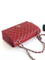 FLAP BAG JUMBO 30CM RED CAVIAR SILVER HARDWARE - Image 3