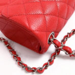 MINI SQUARE FLAP BAG 17CM RED CAVIAR SILVER HARDWARE - Image 6