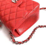 MINI SQUARE FLAP BAG 17CM RED CAVIAR SILVER HARDWARE - Image 9