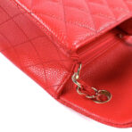 MINI SQUARE FLAP BAG 17CM RED CAVIAR GOLD HARDWARE - Image 5