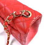 MINI SQUARE FLAP BAG 17CM RED CAVIAR GOLD HARDWARE - Image 9