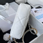 CC MEDIUM 26 FLAP BAG IN WHITE LAMBSKIN - Image 6