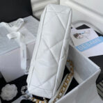CC LARGE 30 FLAP BAG IN WHITE LAMBSKIN - Image 8