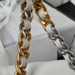 CC LARGE 30 FLAP BAG IN WHITE LAMBSKIN - Image 7