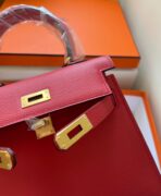 KELLY MINI 20 BAG IN RUBY RED  WITH GOLD HARDWARE - Image 5