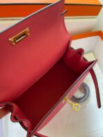 KELLY MINI 20 BAG IN RED PINK  WITH GOLD HARDWARE - Image 6
