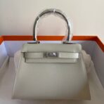 KELLY MINI 20 BAG IN OAT TAN  WITH SILVER HARDWARE