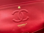 CC 25 CLASSIC SMALL DOUBLE FLAP BAG IN CHERRY RED CALFSKIN WITH STRAP - Image 7