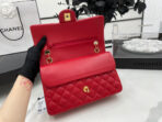 CC 25 CLASSIC SMALL DOUBLE FLAP BAG IN CHERRY RED CALFSKIN WITH STRAP - Image 3