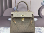 KELLY BAG 20 IN KHAKI BEIGE OSTRICH  WITH GOLD HARDWARE - Image 2