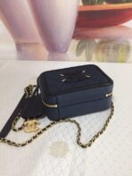 CC MINI 17 VANITY CASE IN AEGEAN BLUE MIX BLACK CALFSKIN GOLD HARDWARE - Image 7