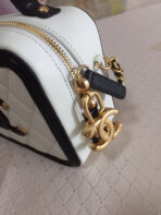 CC MINI 17 VANITY CASE IN BLACK MIX WHITE CALFSKIN GOLD HARDWARE - Image 7