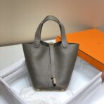 HERM Picotin lock 18 chocolate  GHW