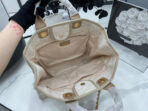 CC DEAUVILLE LARGE 38 TOTE BAG IN BEIGE CANVAS GOLD HARDWARE - Image 7