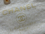 CC DEAUVILLE LARGE 38 TOTE BAG IN BEIGE CANVAS GOLD HARDWARE - Image 8