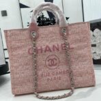 CC DEAUVILLE LARGE 38 TOTE BAG IN LIGHT PINK CANVAS - Image 2