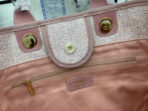 CC DEAUVILLE LARGE 38 TOTE BAG IN LIGHT PINK CANVAS GOLD HARDWARE - Image 8
