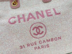 CC DEAUVILLE LARGE 38 TOTE BAG IN LIGHT PINK CANVAS GOLD HARDWARE - Image 5