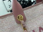 CC DEAUVILLE LARGE 38 TOTE BAG IN LIGHT PINK CANVAS GOLD HARDWARE - Image 7