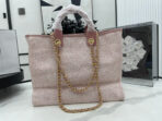 CC DEAUVILLE LARGE 38 TOTE BAG IN LIGHT PINK CANVAS GOLD HARDWARE - Image 4