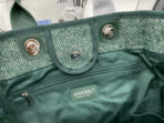 CC DEAUVILLE LARGE 38 TOTE BAG IN GREEN FOREST CANVAS WITH WHITE LOGO - Image 7