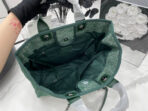 CC DEAUVILLE LARGE 38 TOTE BAG IN GREEN FOREST CANVAS WITH WHITE LOGO - Image 8
