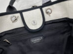 CC DEAUVILLE LARGE 38 TOTE BAG IN WHITE CANVAS WITH BLACK LOGO - Image 8
