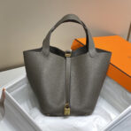 HERM Picotin lock 22 chocolate  GHW