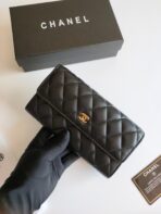 CC CLASSIC LONG PURSE CAVIAR 19 BLACK CALFSKIN - Image 4