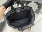 CC DEAUVILLE LARGE 38 TOTE BAG IN BLACK CANVAS GOLD HARDWARE - Image 8