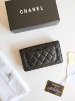 CC ZIPPED LONG PURSE 19 BLACK GRAINED  GOLD ICON - Image 8