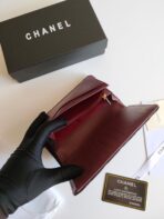 CC ZIPPED LONG PURSE 19 BLACK GRAINED  GOLD ICON - Image 7