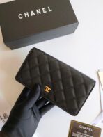 CC ZIPPED LONG PURSE 19 BLACK GRAINED  GOLD ICON - Image 4