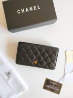 CC ZIPPED LONG PURSE 19 BLACK GRAINED  GOLD ICON - Image 3