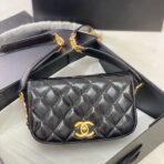 CC MINI 22 FLAP BAG IN BLACK CALFSKIN GOLD HARDWARE - Image 2