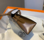 KELLY MINI 20 BAG IN CHOCOLATE BROWN SMOOTH  WITH GOLD HARDWARE - Image 8