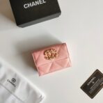CC TRIFOLD PURSE 12 PEACH GRAINED CALFSKIN GOLD ICON - Image 2