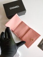 CC TRIFOLD PURSE 12 PEACH GRAINED CALFSKIN GOLD ICON - Image 5
